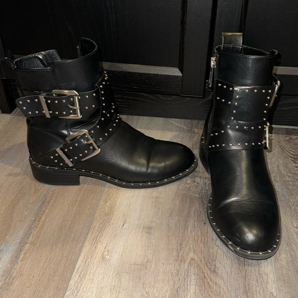 CHARLES BY CHARLES DAVID Tupper Moto Boot BLACK 7.5